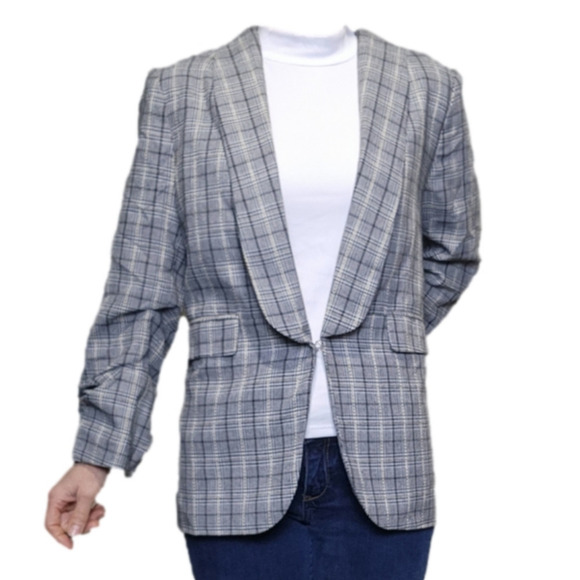 Blazer Sport jacket plaid Collard PRIVY - Picture 2 of 13